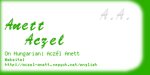 anett aczel business card