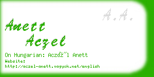 anett aczel business card